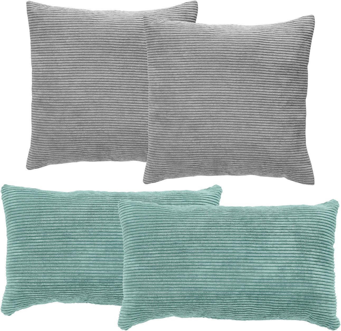 Andiamo Dekokissen "Cord Kissen Emy, 4er Set, Kissenhülle mit Füllung" Sofa günstig online kaufen