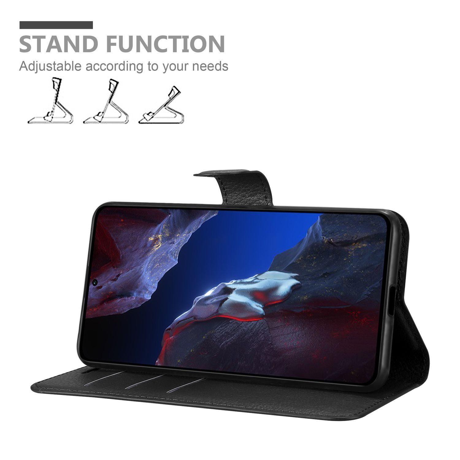 Cadorabo Handyhülle für Xiaomi Poco F5 Pro Hülle Xiaomi Poco F5 Pro, Hülle Schutzhülle mit Standfunktion, Kartenfach und Magnetverschluss