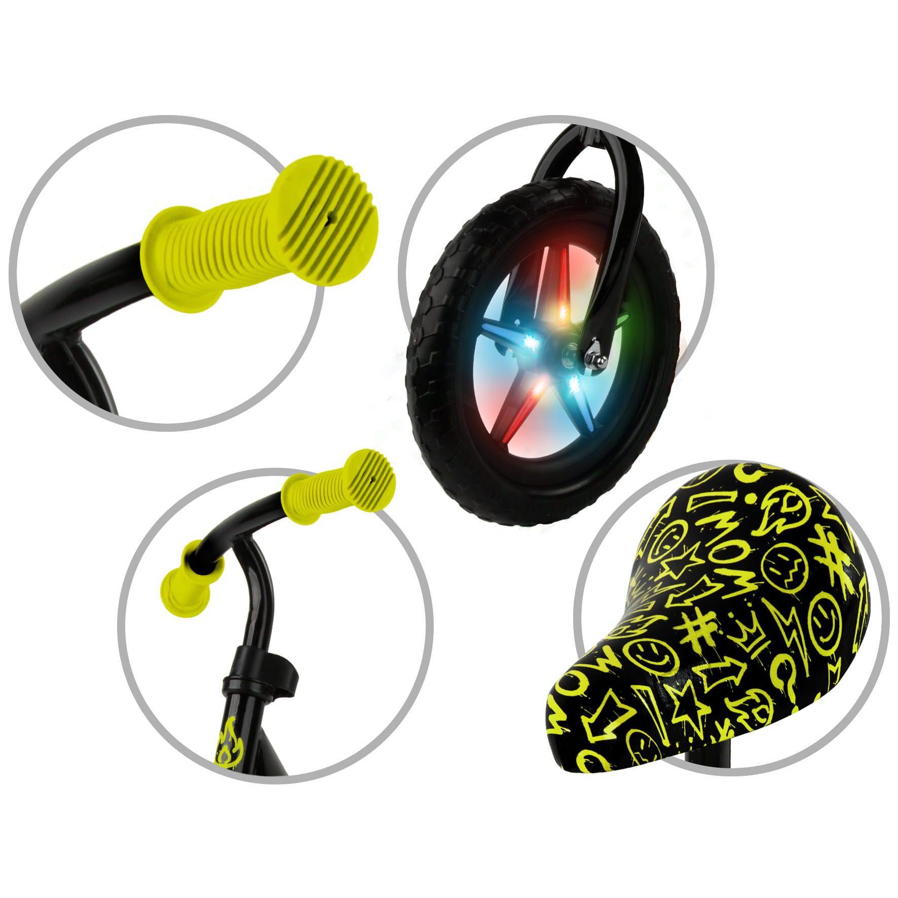 COIL Fahrrad-Laufrad Lauflernrad, Kinderlaufrad, Fahrer, Balance Bike, LED-Felge, EVA-Reifen, Gewicht: 2,8 kg, Maximalgewicht 30 kg – Bild 5 von 5