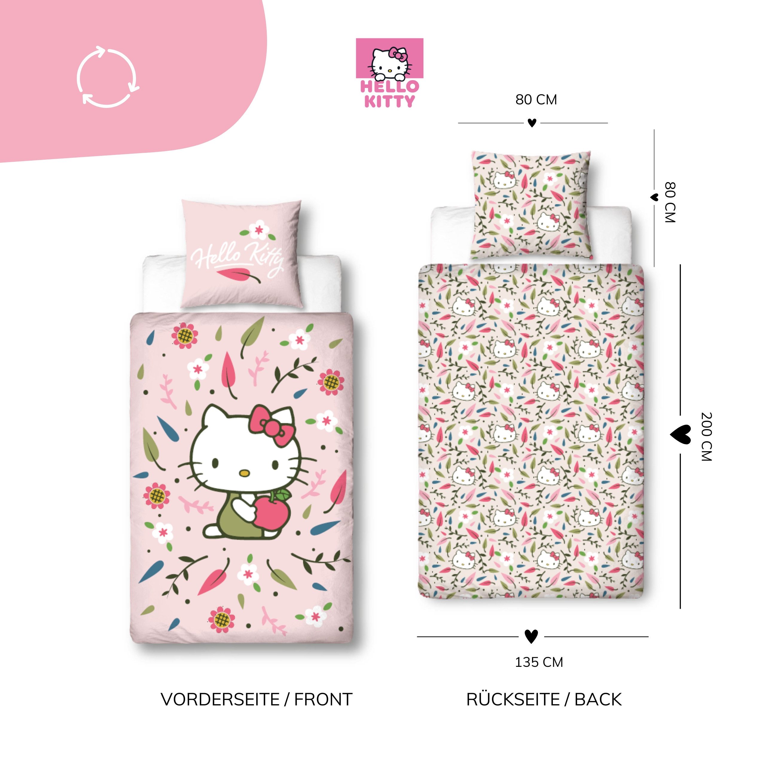 MTOnlinehandel Bettwäsche Hello Kitty Blütenzauber, Wende- Motiv für Mädche günstig online kaufen