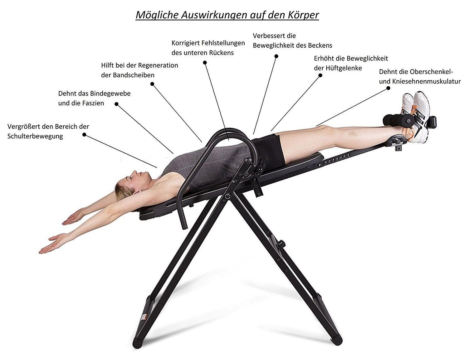 SportPlus Rückentrainer SP-INV-010-B Schwerkrafttrainer, Rückentrainer, Inversionstisch, SP-INV-010-B, Inversionsbank