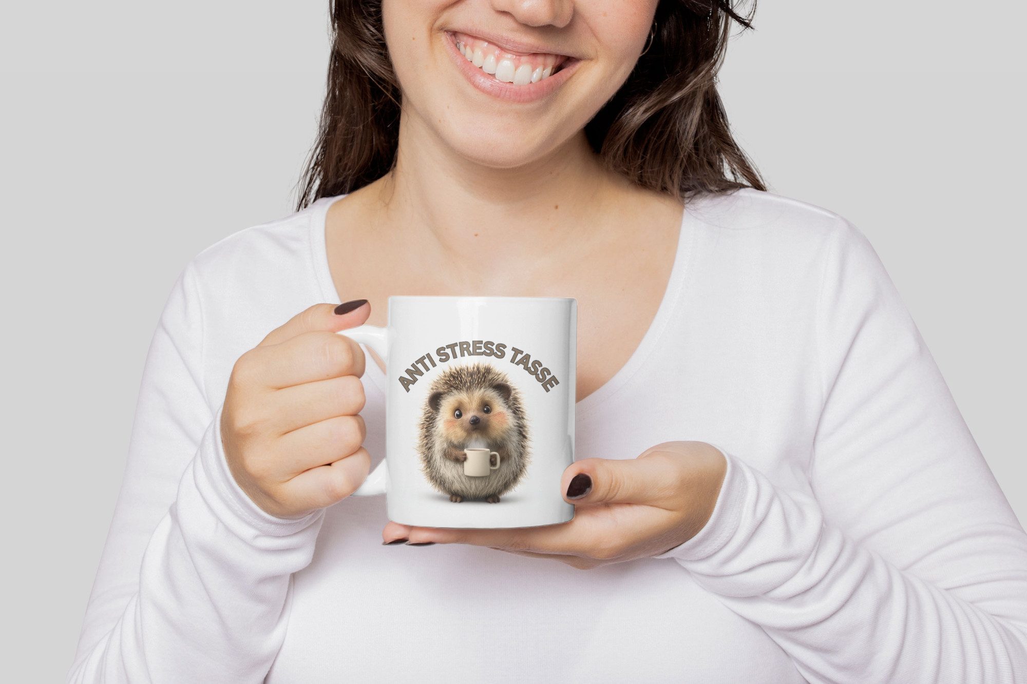 WS-Trend Tasse Anti Stress Igel Hedgehog Kaffeetasse Teetasse Tasse Geschenkidee, Keramik