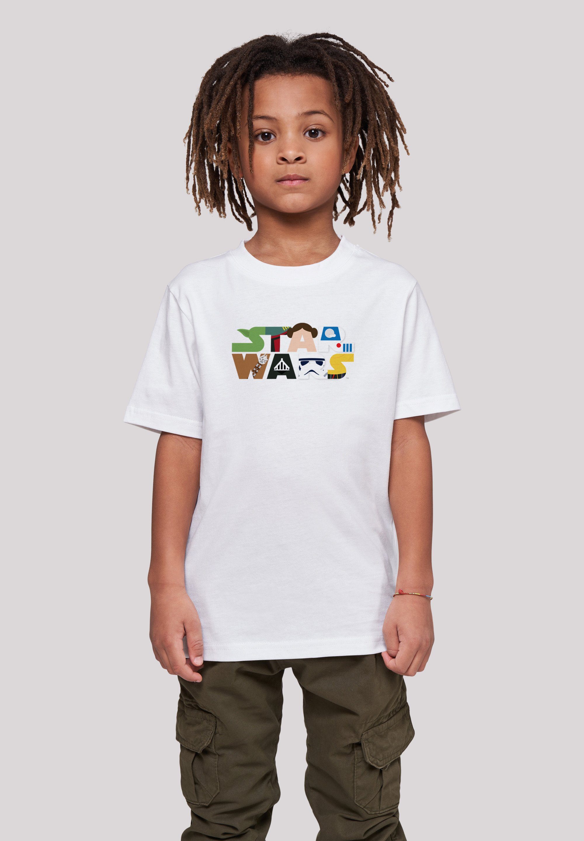 F4NT4STIC Kurzarmshirt Kinder Star Kids white Basic (1-tlg) Tee Character with Wars Logo