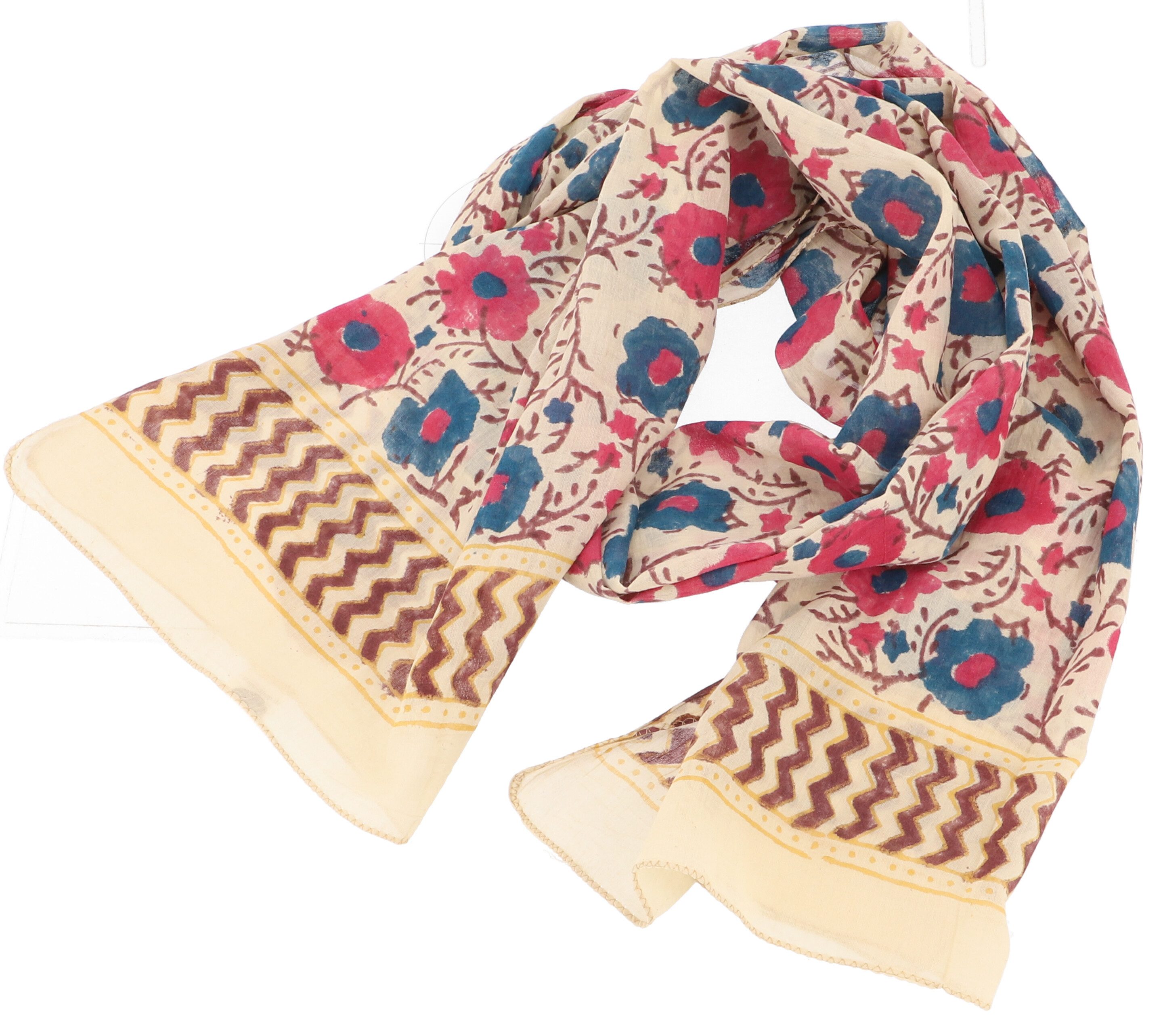 Guru-Shop Sarong Handbedrucktes Baumwolltuch, indischer..