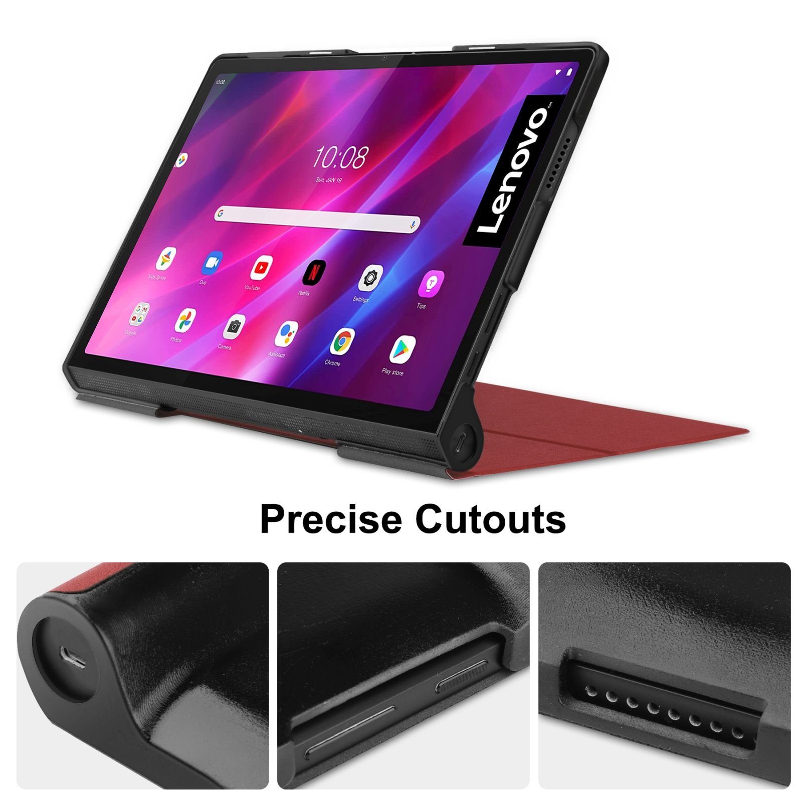 Lobwerk Tablet-Hülle Schutzhülle für Lenovo Yoga Tab 11 YT-J706F 2021 11 Zoll, Wake & Sleep Funktion, Sturzdämpfung, Aufstellfunktion