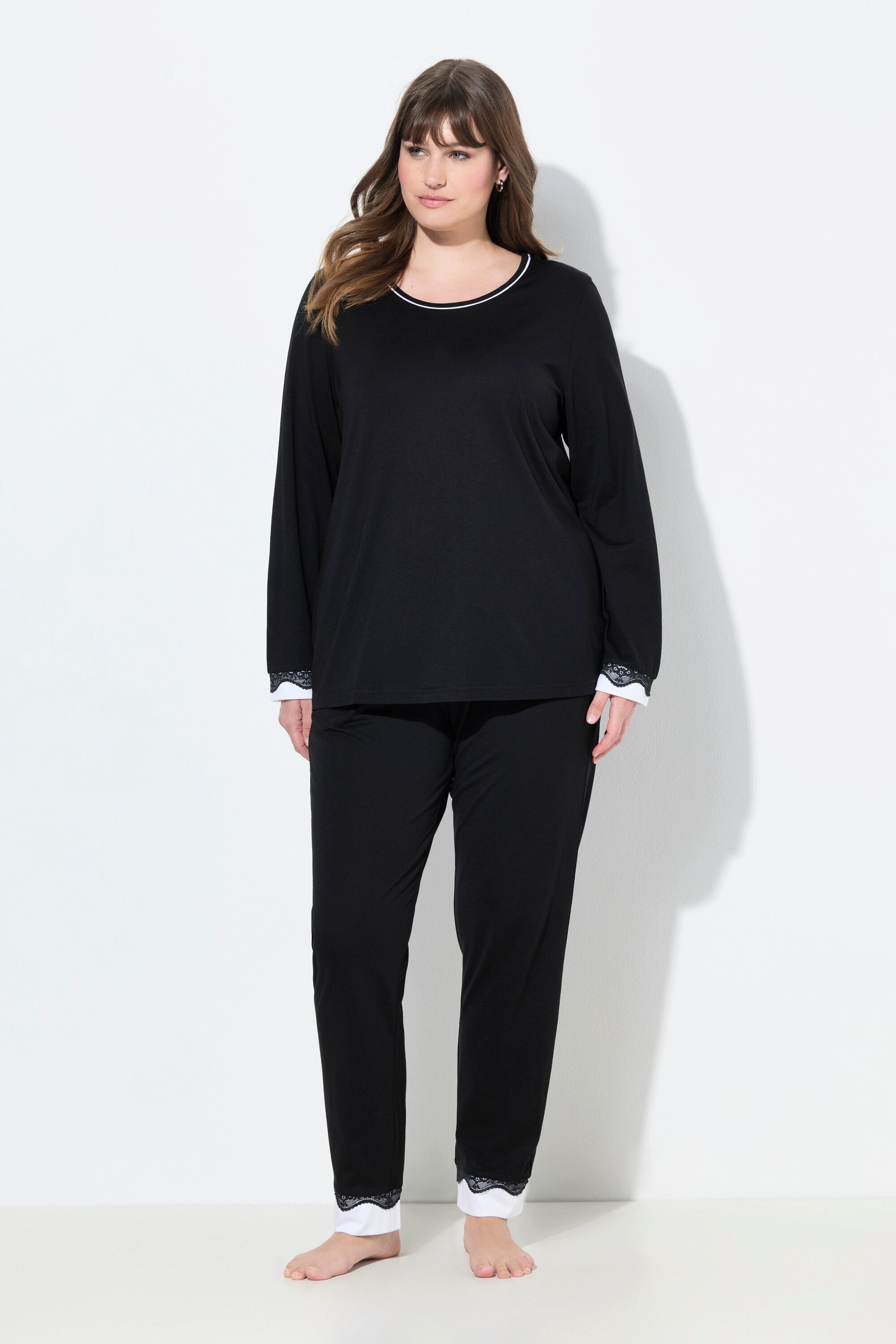 Ulla Popken Pyjama Pyjama Zweiteiler Spitze günstig online kaufen
