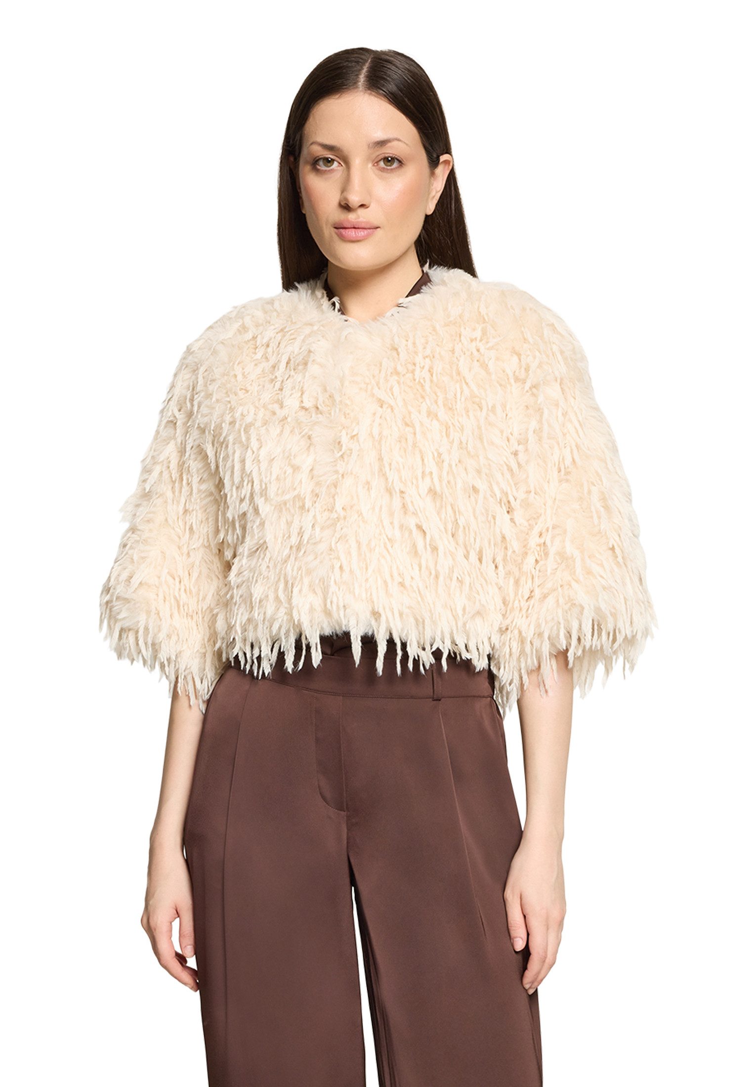 Vera Mont Fellimitatjacke Damen mit Fransen