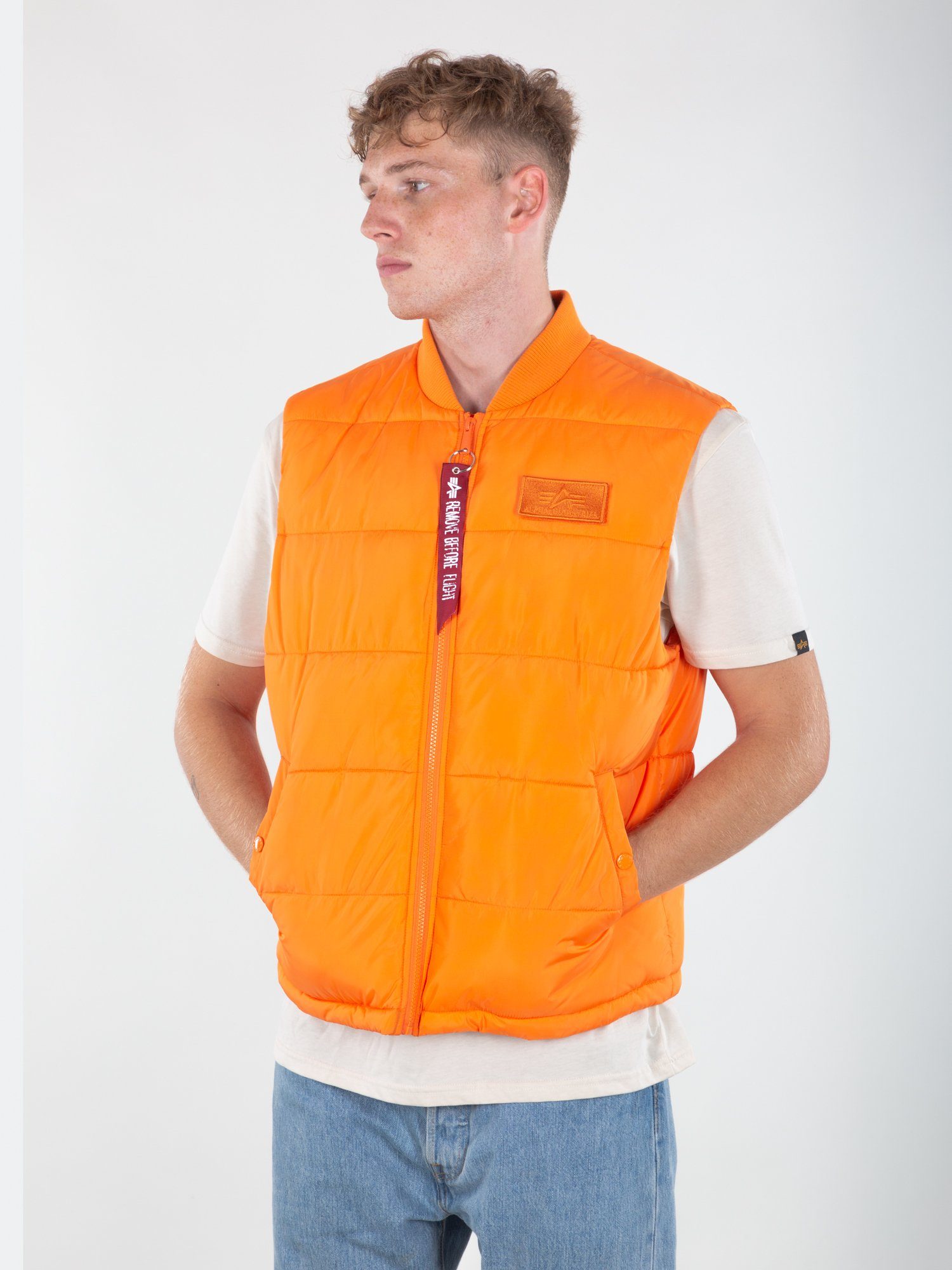 Alpha Industries Industries orange Men Blouson - Vests LW Puffer Alpha Vest
