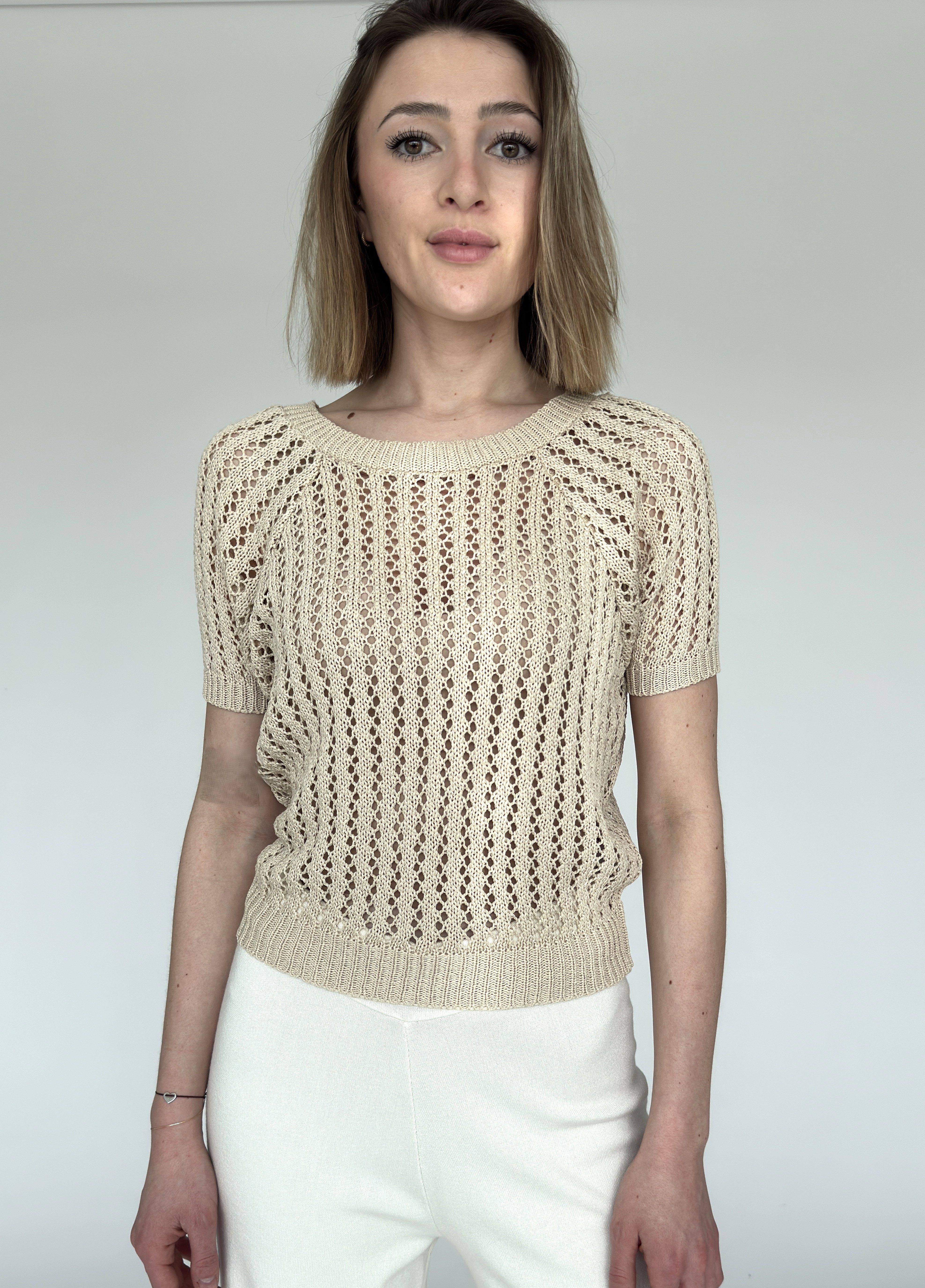 Zuckerwatte Ajourpullover modisch kurz aus 100% günstig online kaufen