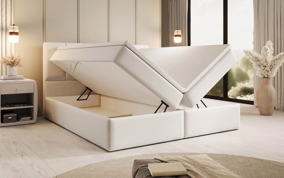 Luxusbetten24 Boxspringbett Aurelia Kunstleder, mit Stauraum günstig online kaufen
