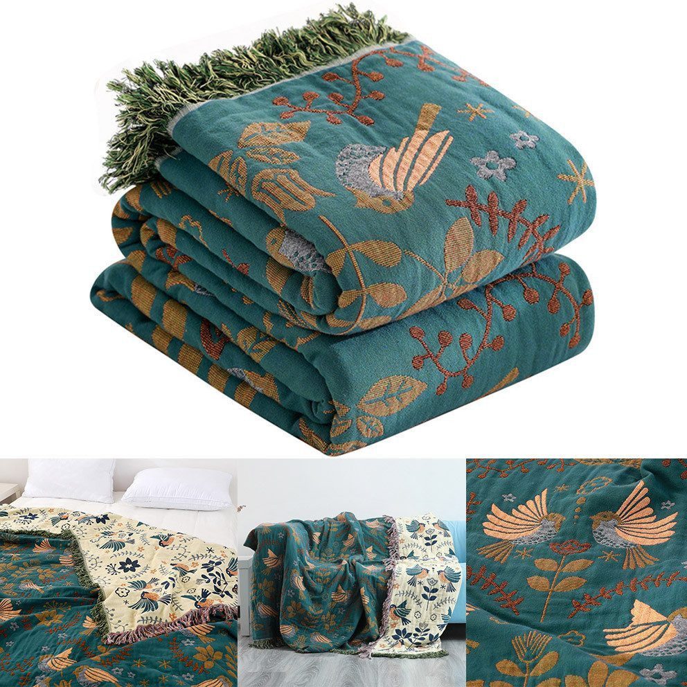 FELIXLEO Tagesdecke Tagesdecke Gewebte Sofateppich Sesselteppich mit Franse günstig online kaufen