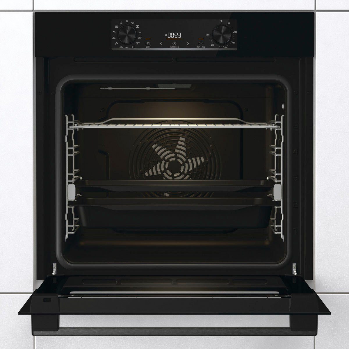 GORENJE Backofen-Set Black Pacific 1-fach-Teleskopauszug, Set, mit Aqua Basic Clean, ExtraSteam