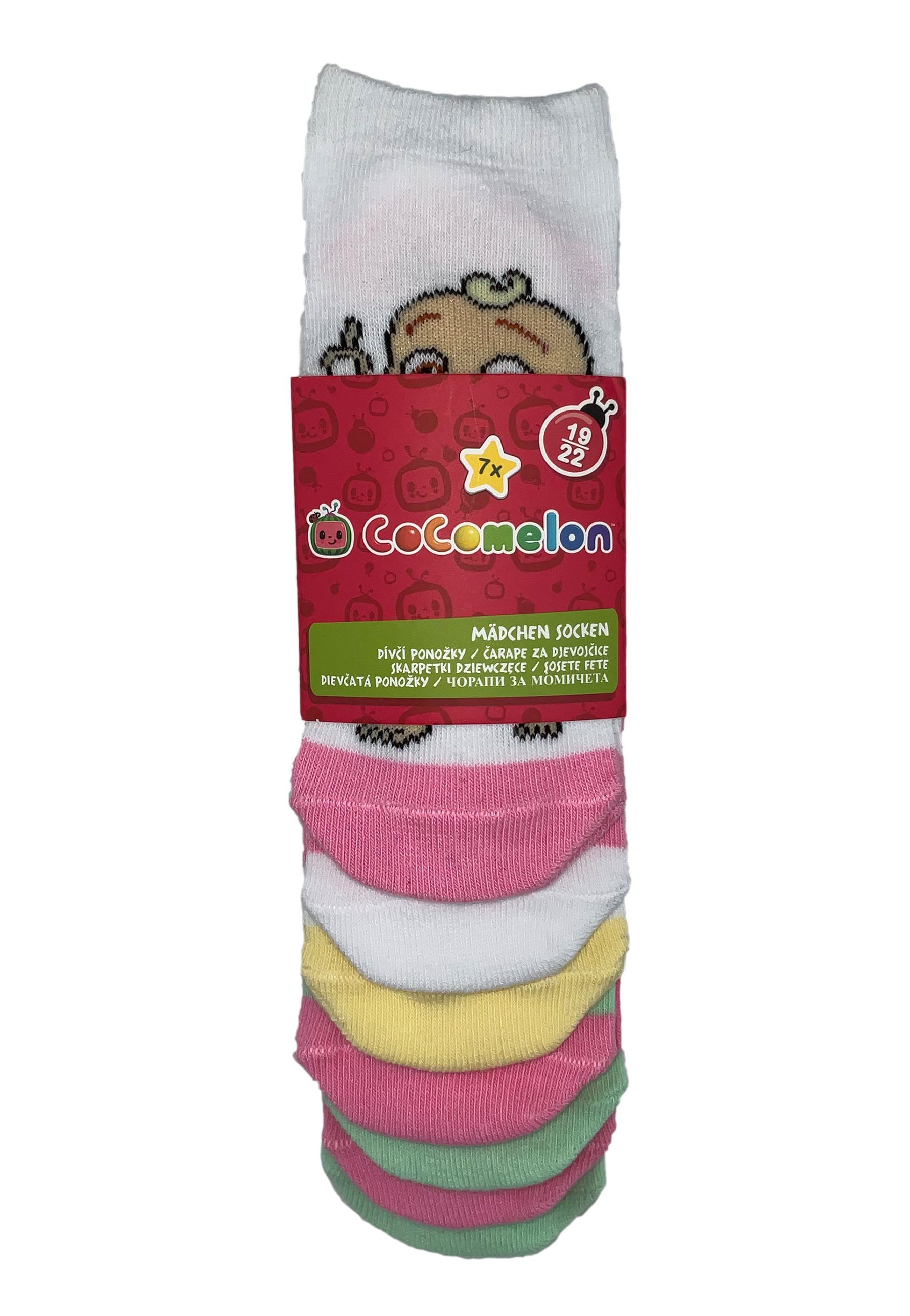 ONOMATO! Sneakersocken CoComelon Kinder Mädchen Socken 7 Paar Strümpfe Paket (7-Paar)