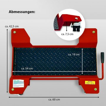 TRUTZHOLM Transportroller Rangierhilfe für Motorrad mit Ständer rot 54x19 cm Last bis 250kg, (1 Stück)
