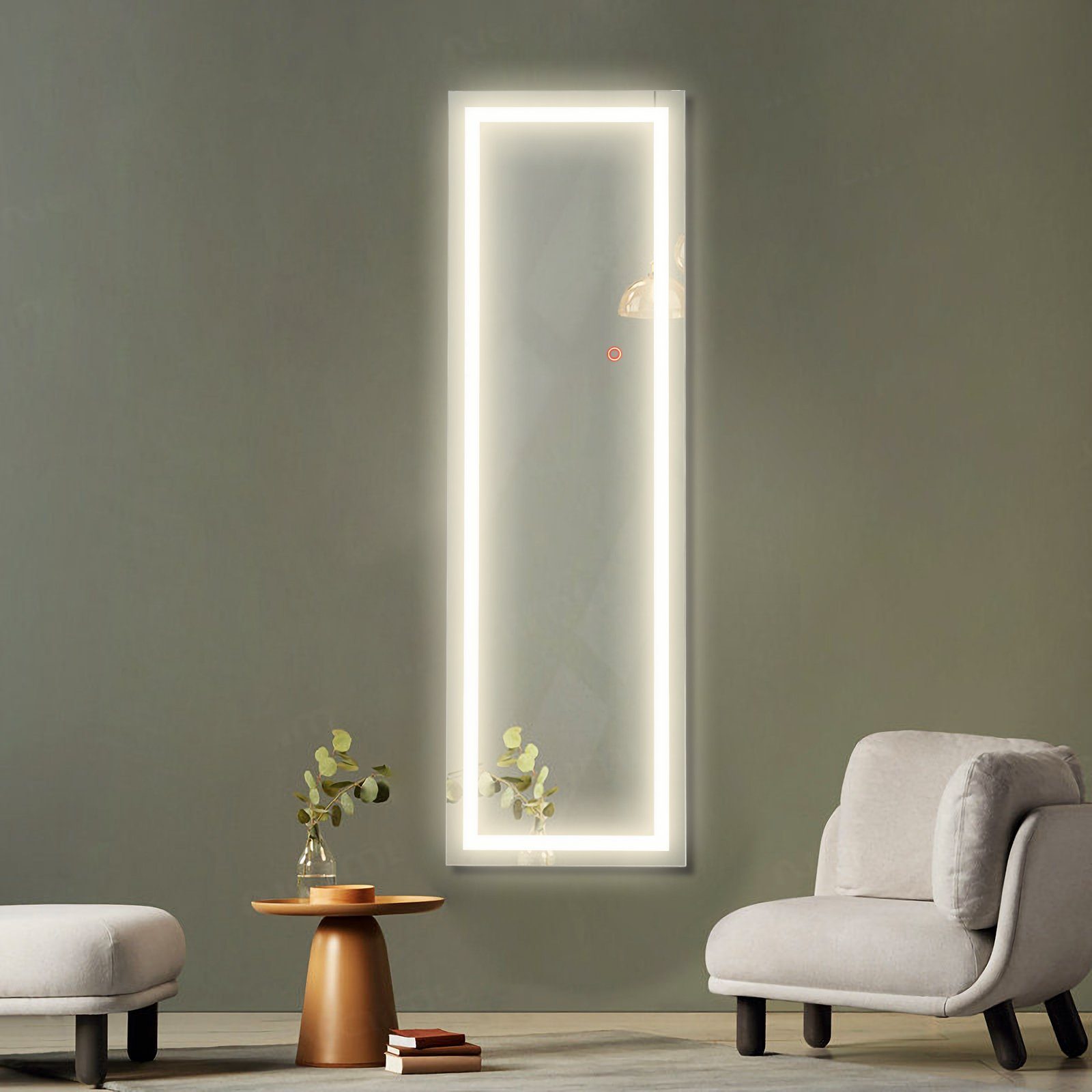 COSTWAY Wandspiegel »LED Ganzkörperspiegel Hängespiegel«, mit Touchscreen  und Beleuchtung in 3 Farben, mit 2 Installationsmethoden online kaufen |  OTTO