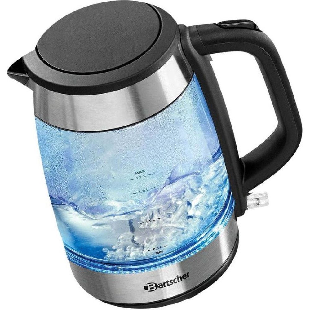 Bartscher Wasserkocher - Wasserkocher - transparent/edelstahl/schwarz, 1,7 l, 2200 W