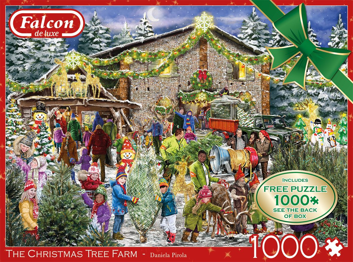 Jumbo Spiele Puzzle Die Weihnachtsbaumfarm 2x1000 Teile Puzzle, 1000 Puzzleteile, Made in Europe