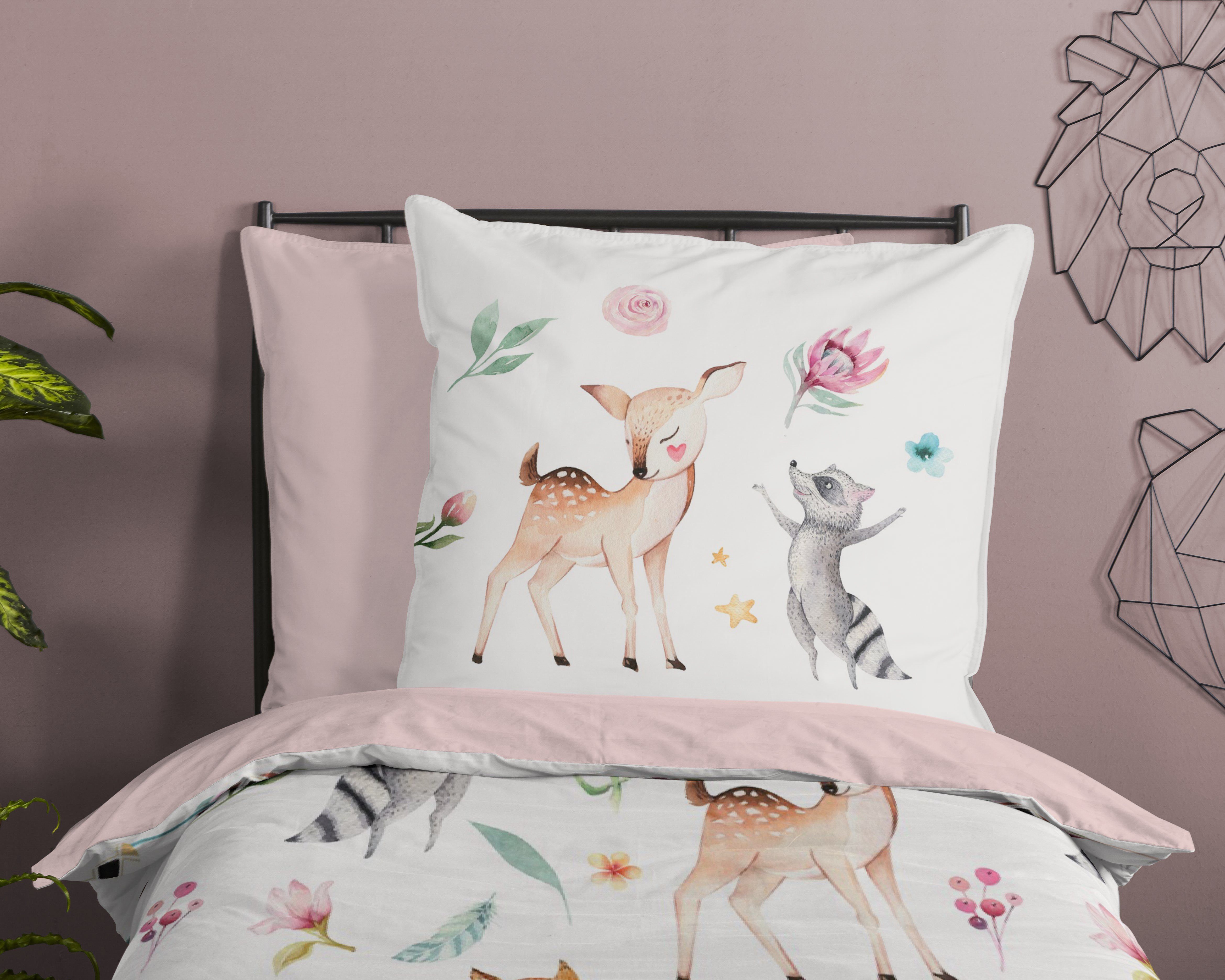 soma Bettwäsche kinderbettwäsche Waldtiere 135x200 80x80cm Tiere bettwäsche günstig online kaufen