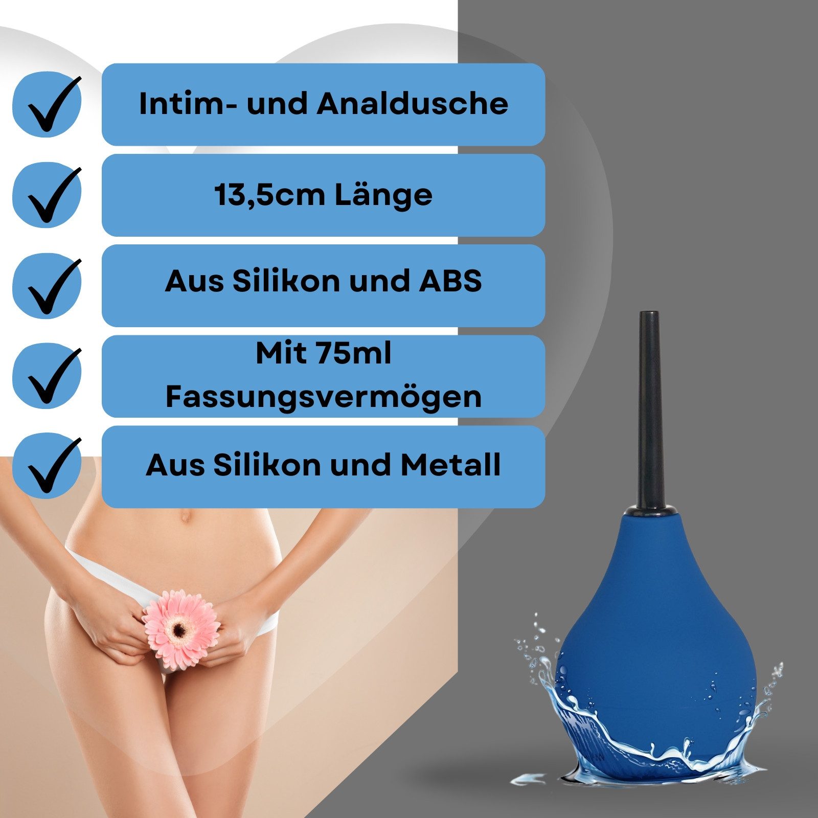 Lovelyness Mobiles Bidet Intimdusche 75ml, 200ml und 475ml Größen zur Reinigung