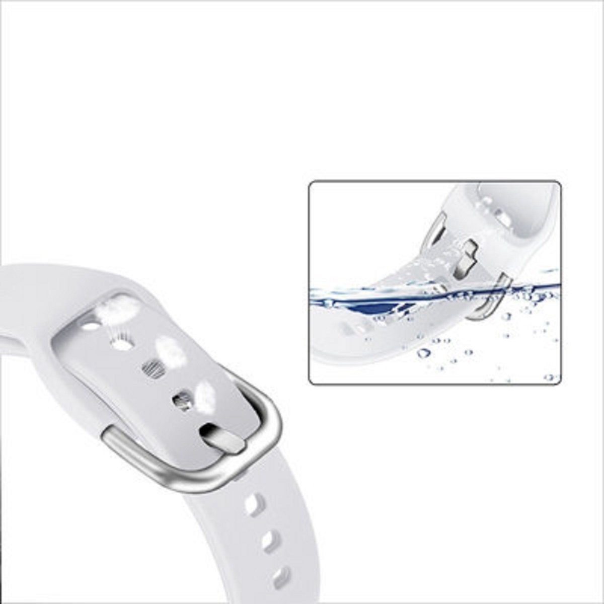 Hurtel Uhrenarmband Silikonarmband Ersatz 22mm universal Hellblau Smartwatch-Armband Breite