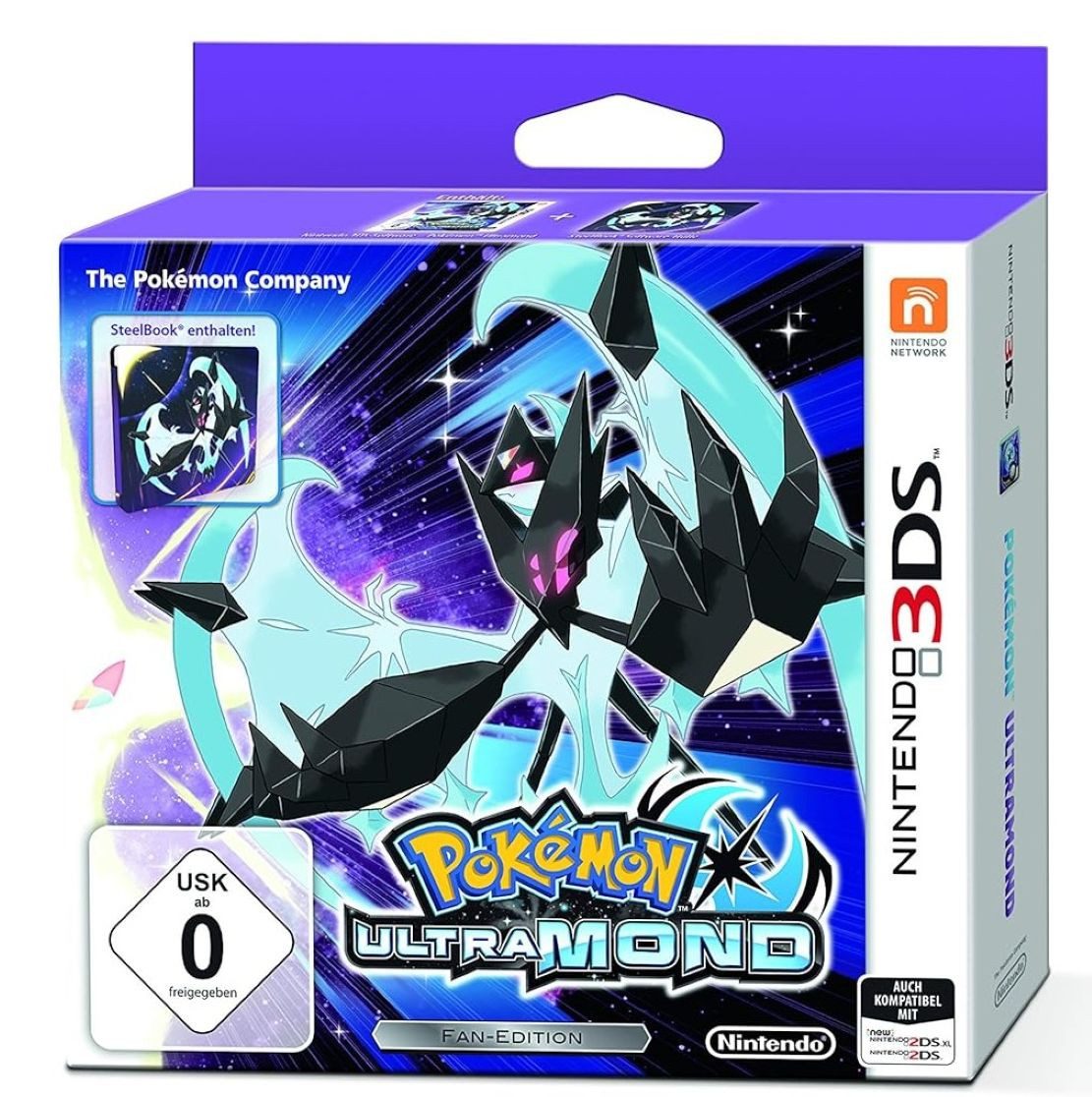 Pokemon verschiedene Edition für 3DS, 2DS oder DS mit Banderole Nintendo Pokémon Mond + Steelbook für 2ds 3ds Limited Fan Edition Zum Schutz zusätzlich in Folie verpackt USK Version, Sammlerstück, Spiel in versiegelter Verpackung mit Nintendo Banderole