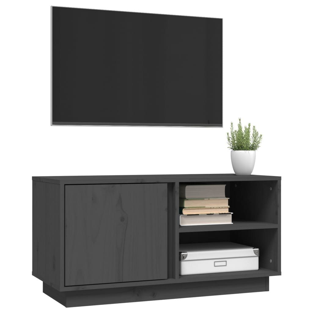 Massivholz vidaXL Kiefer (1-St) 80x35x40,5 TV-Schrank TV-Schrank cm Grau