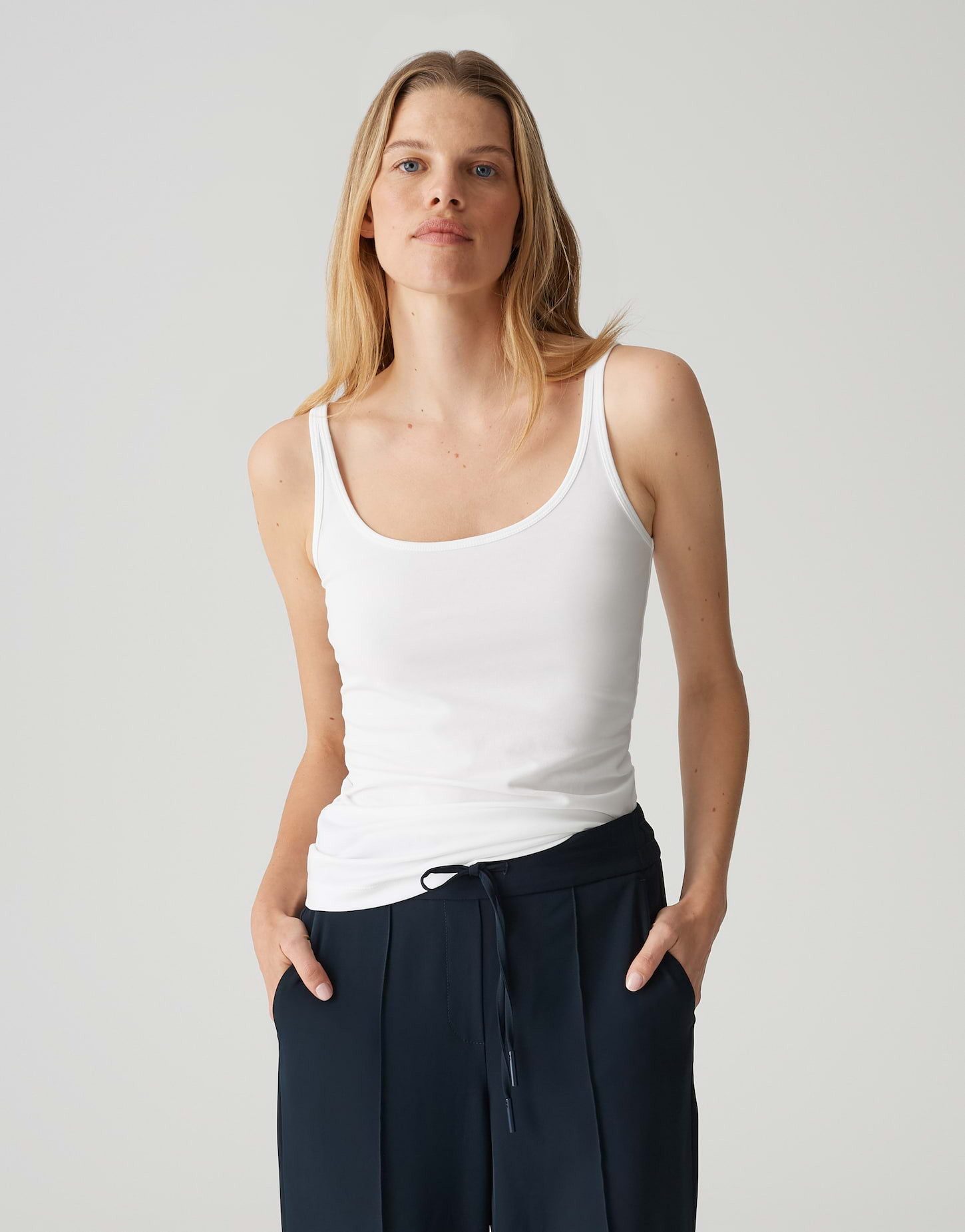 OPUS Trägertop Trägertop INA Slim aus stretchigem BCI Cotton Mix