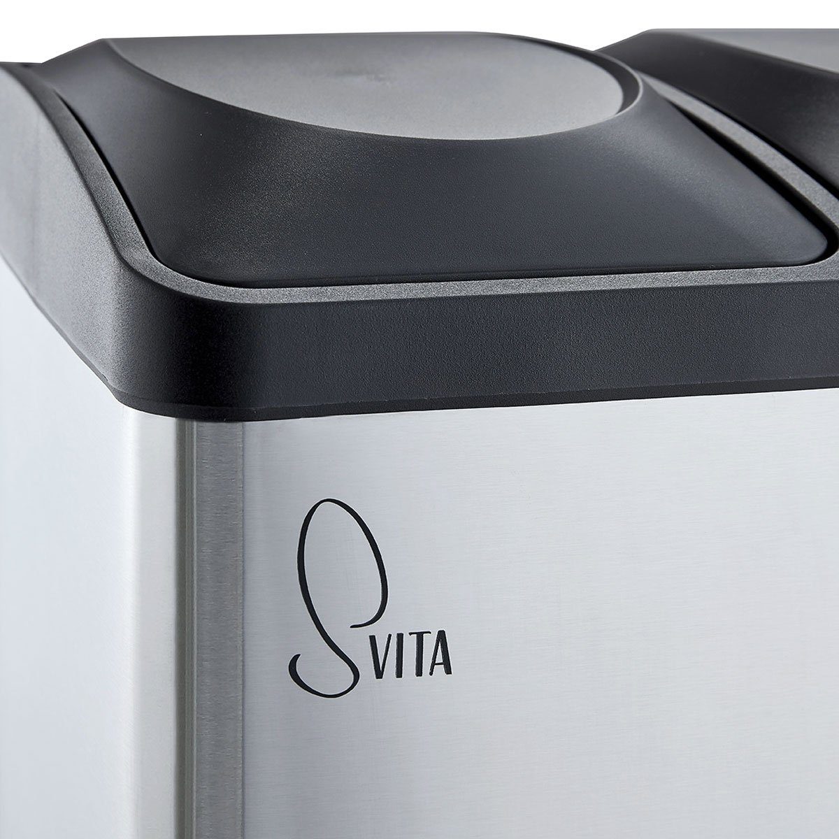 SVITA Mülltrennsystem TC3X15, Treteimer, Papierkorb, Abfalleimer, Edelstahl, Silber – Bild 5 von 5
