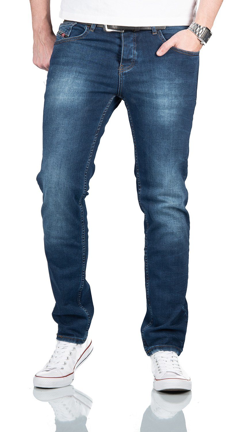 Alessandro Salvarini Straight-Jeans mit Knopfleiste ASAlbinio