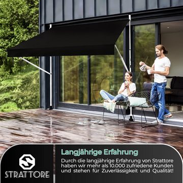 Strattore Standmarkise Klemmmarkise / Balkonmarkise Sonnenschutz 350 x 120 cm - Anthrazit