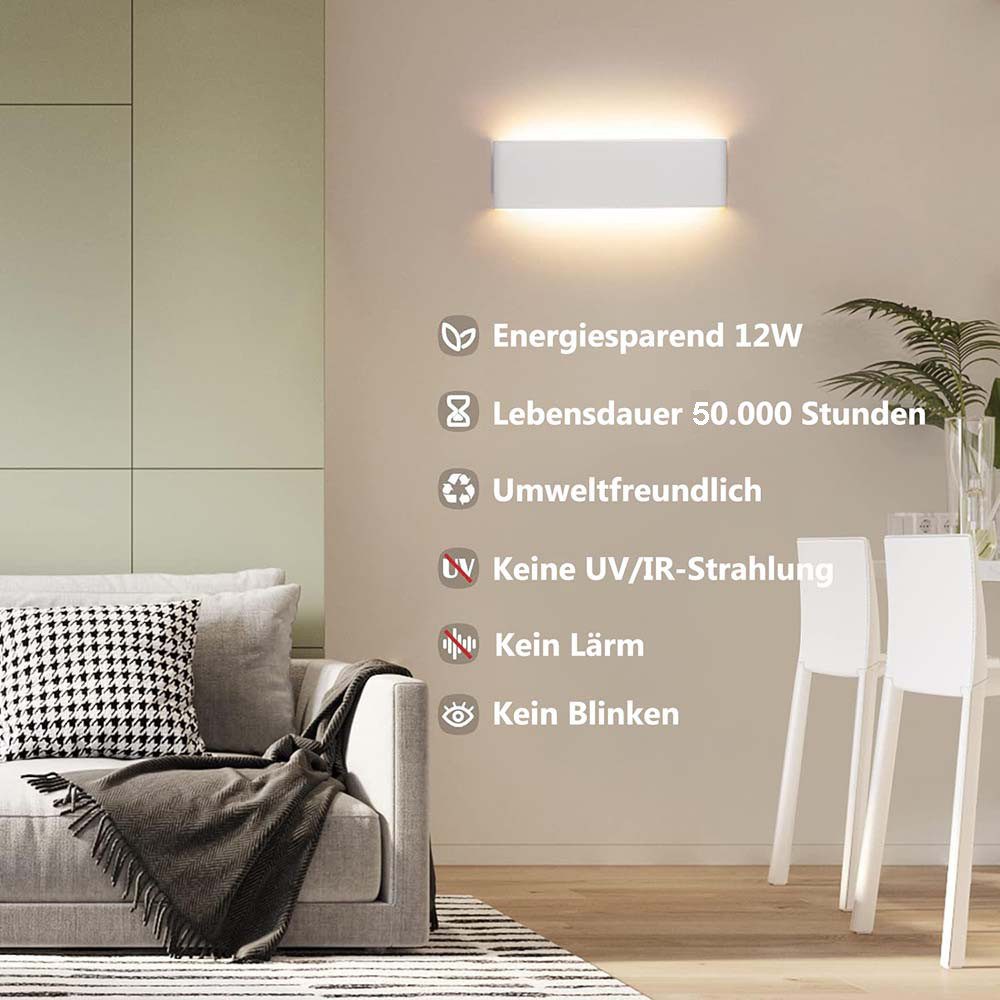 Jibenhome Wandleuchte LED Flurlampe Innen, 12W günstig online kaufen