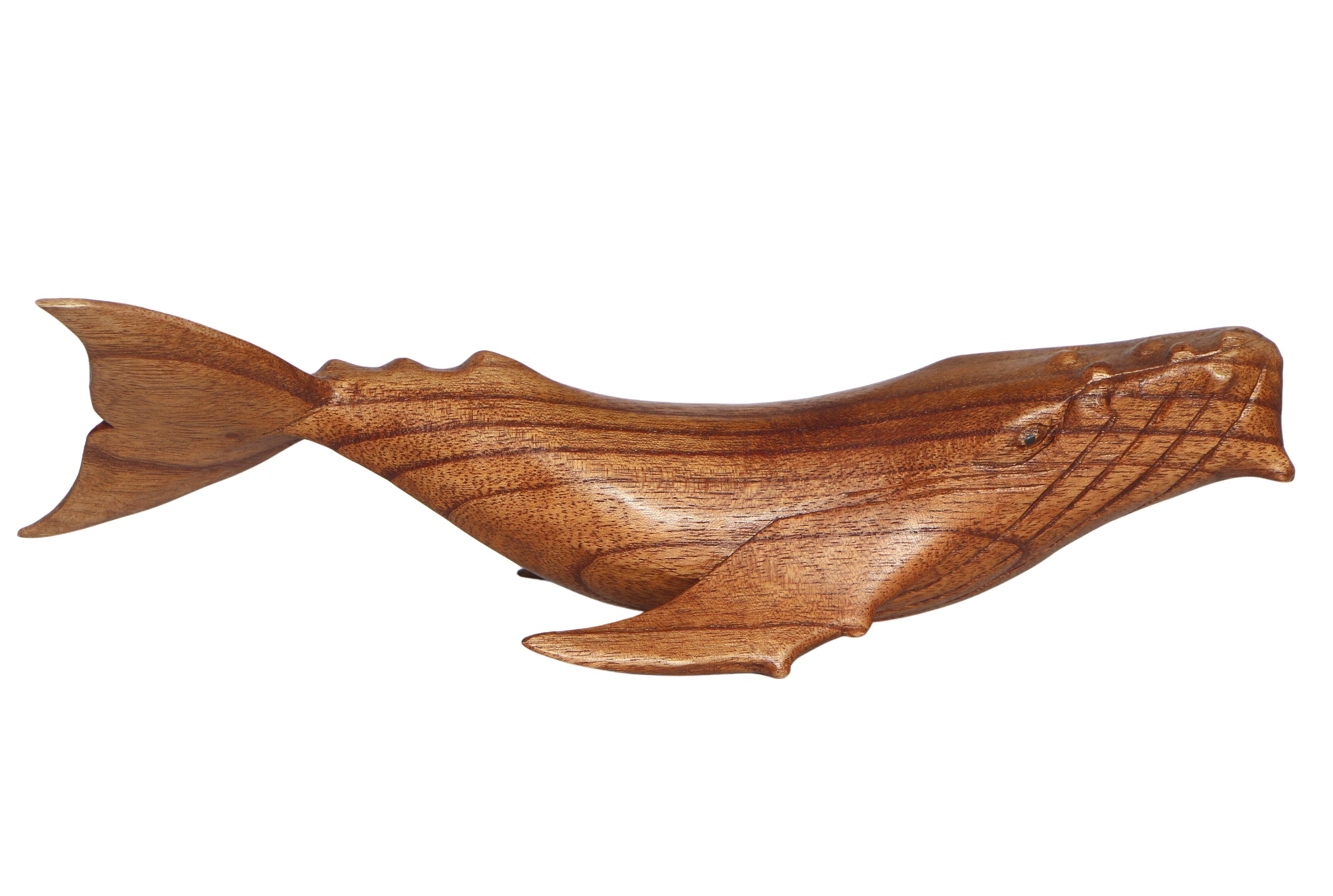 Wogeka Tierfigur Wal Holz-Figur Blauwal Dekoration Statue Meerestier