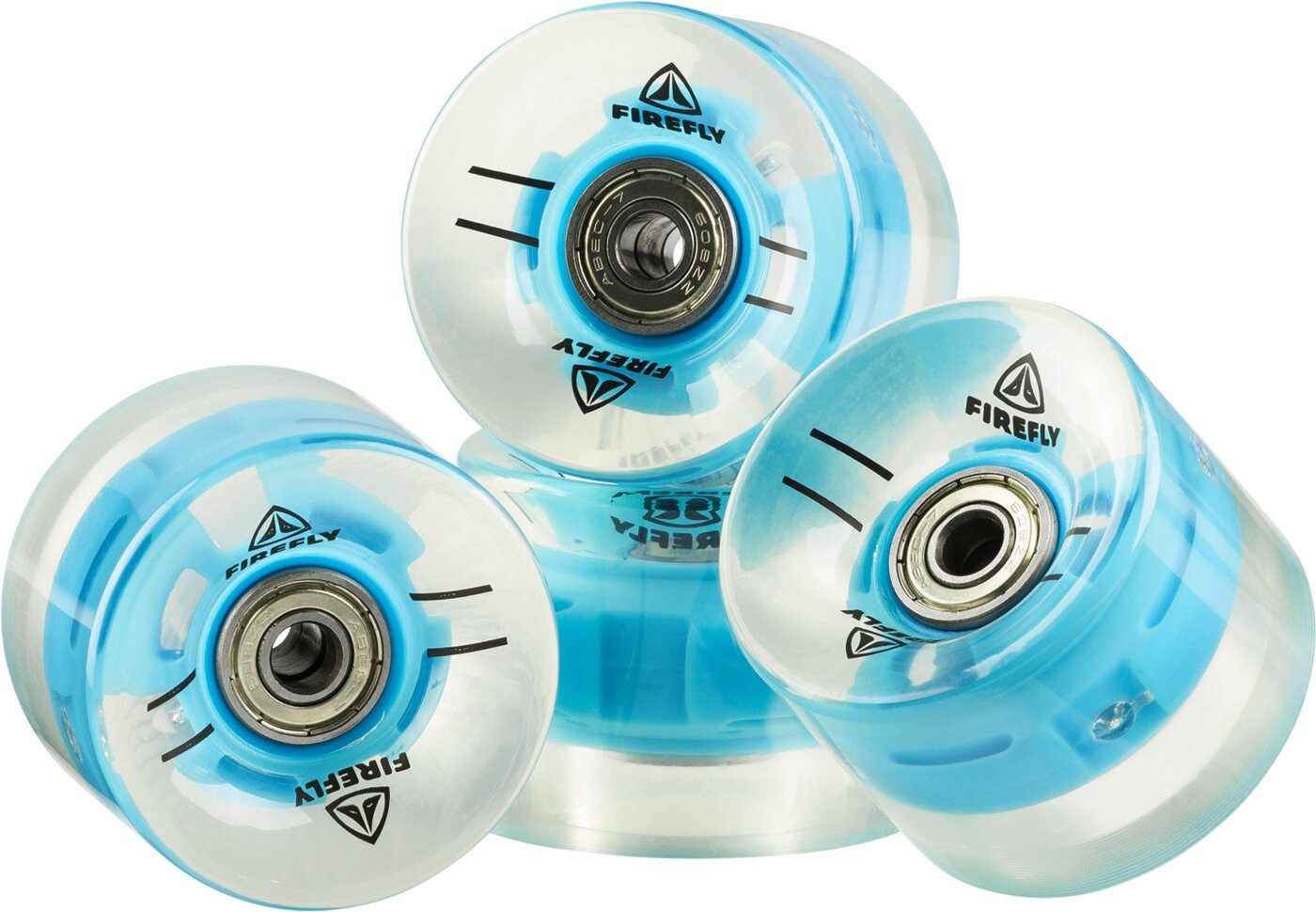 FIREFLY Inlineskates-Rolle Skateb-Rolle Plastik 60x45 mm LED TRANSPARENT/BLAU