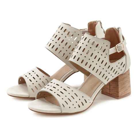 LASCANA Riemchensandalette Sandale, Sommerschuh mit Blockabsatz und Cut-Outs VEGAN