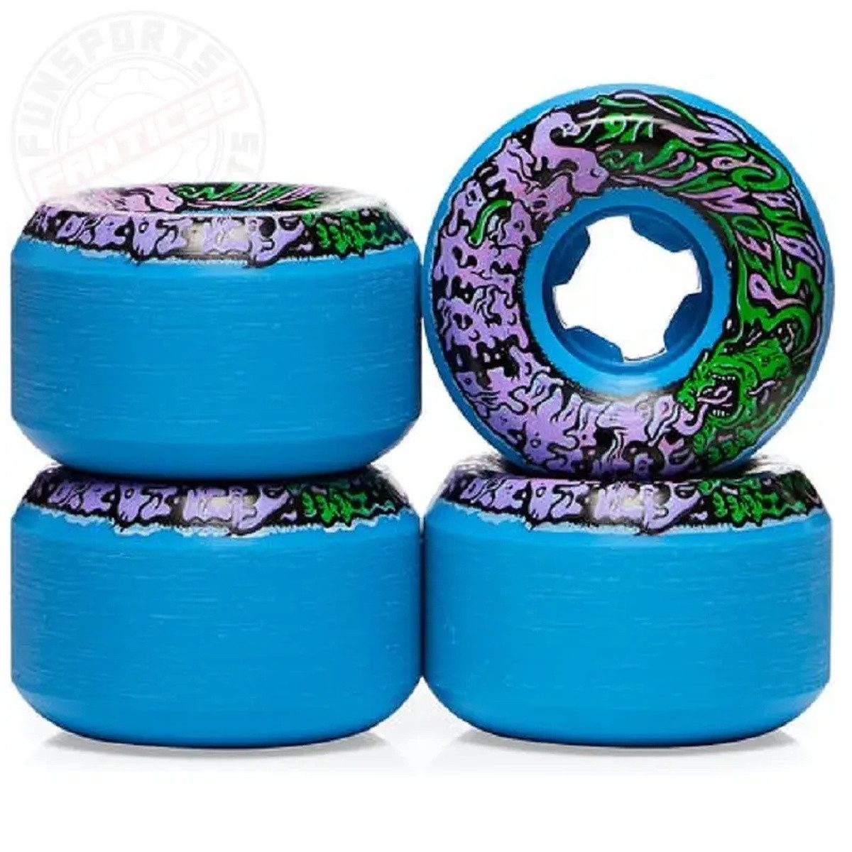 Santa Cruz Skateboard Santa-Cruz Slime Balls Skateboard Rollen 53mm 97a vomit 2 mini blau
