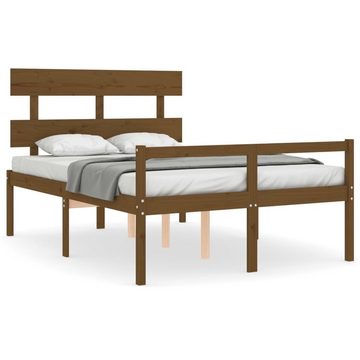 furnicato Bett Seniorenbett mit Kopfteil 140x200 cm Honigbraun Massivholz