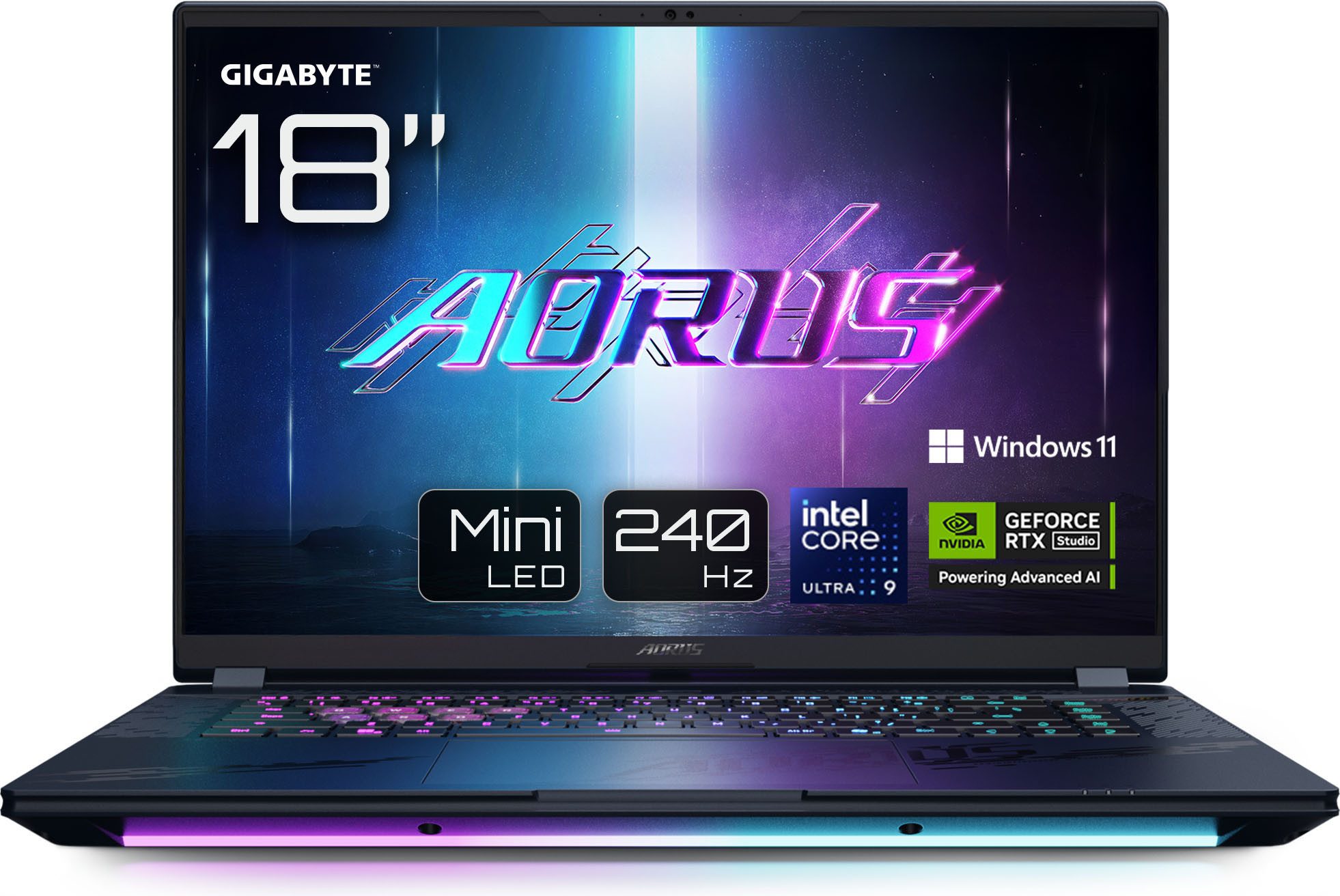 Gigabyte GIGABYTE AORUS MASTER 18 BZHC6DED42SP(P) Gaming-Notebook (45,72 cm/18 Zoll, Intel Core Ultra 9 275HX, GeForce RTX 5090, 2000 GB SSD)