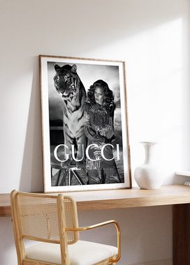 JUSTGOODMOOD Poster Premium ® Gucci Poster · Tiger · ohne Rahmen, Poster in verschiedenen Größen verfügbar