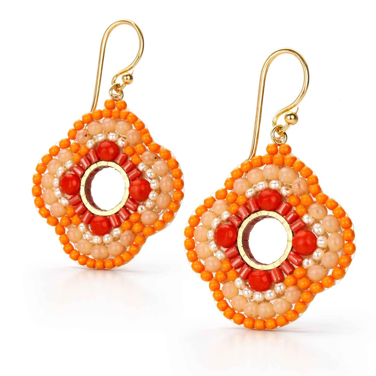 Impala Paar Ohrhänger Sarinee Glasperlen – Handmade Edelstahl Boho, Ohrhänger in verschiedenen Farben, Handgefertigt