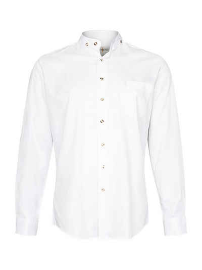 Almsach Trachtenhemd Hemd Stehkragen LF133 weiß (Slim Fit)