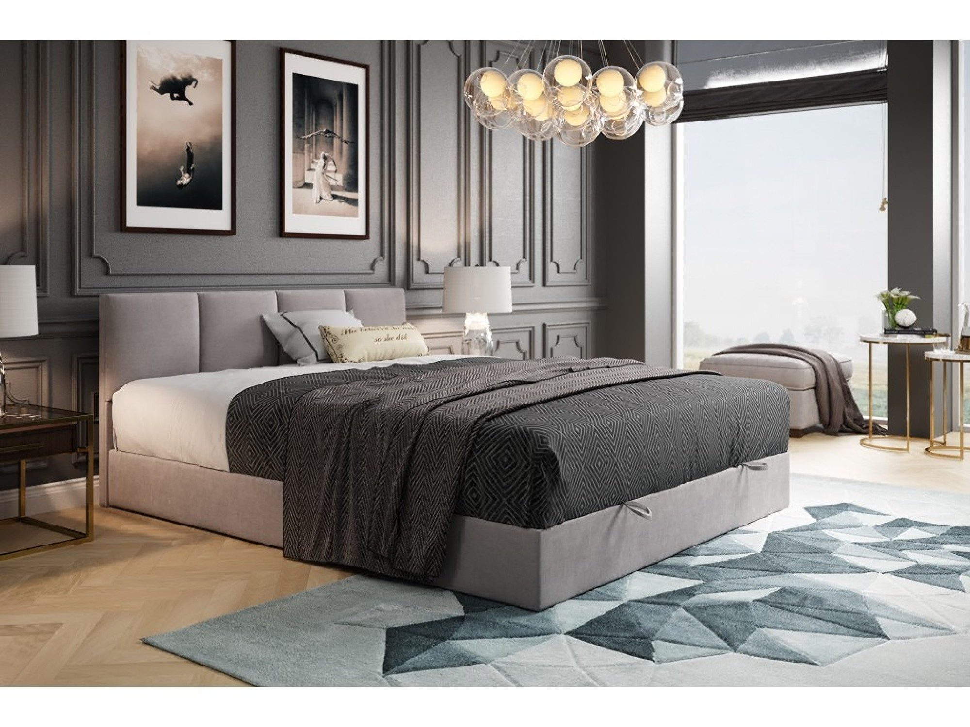 TRADA Boxspringbett ROYAL mit Bettkasten und Topper - Bett mit Bonellmatratze (Bett+Topper, Boxspringbett mit Topper), mit zwei Bettkasten und Topper