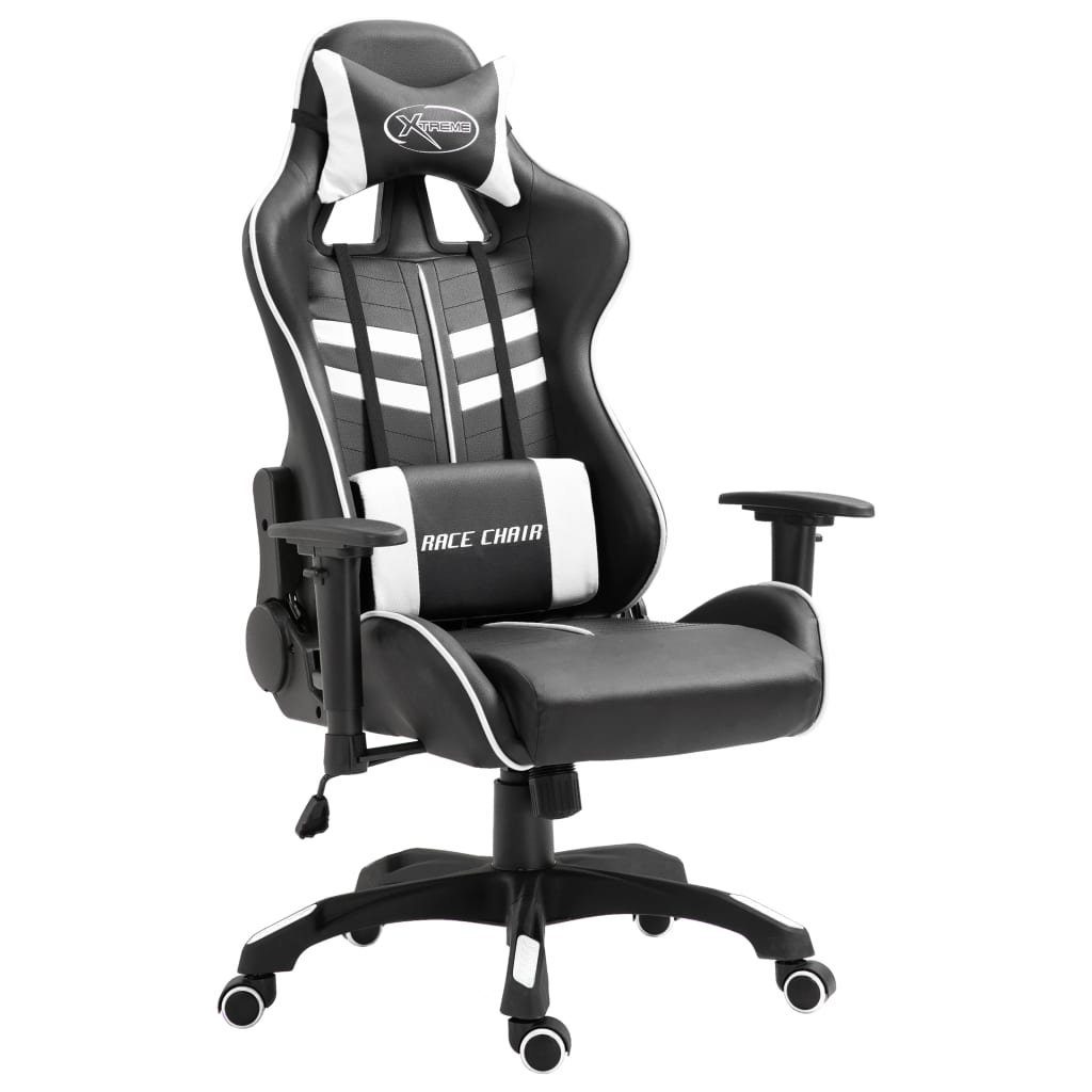 vidaXL Gaming-Stuhl Gaming-Stuhl Weiß Kunstleder (1 St) Weiß | Weiß