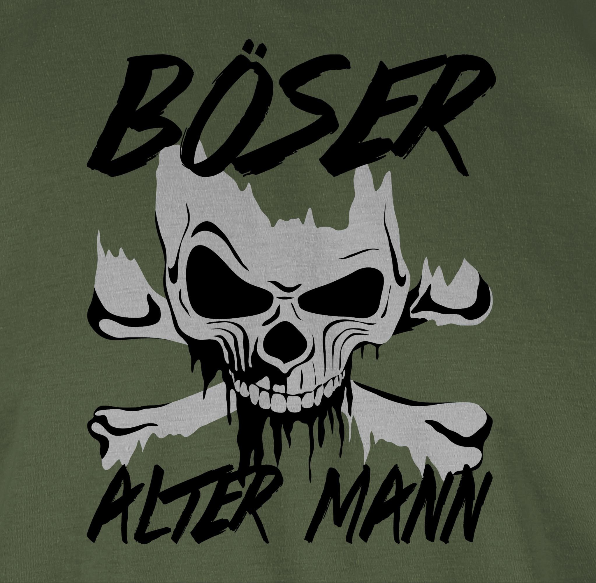 Army Shirtracer & T-Shirt alter Böser Piraten 2 grau - Totenkopf Grün Mann