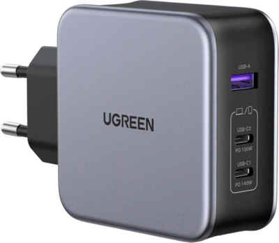 UGREEN Nexode 1xUSB-A + 2xUSB-C 140W GaN Fast + USB-C-Kabel USB-Ladegerät