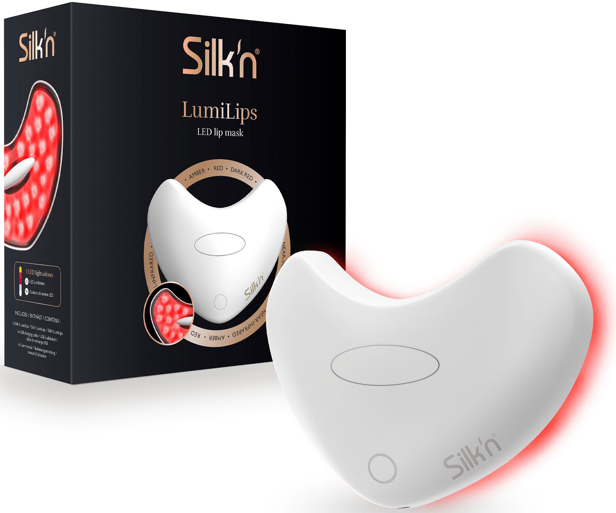 Silk'n Anti-Aging-Gerät LumiLips LED Maske, Das Geheimnis für natürlich vollere Lippen