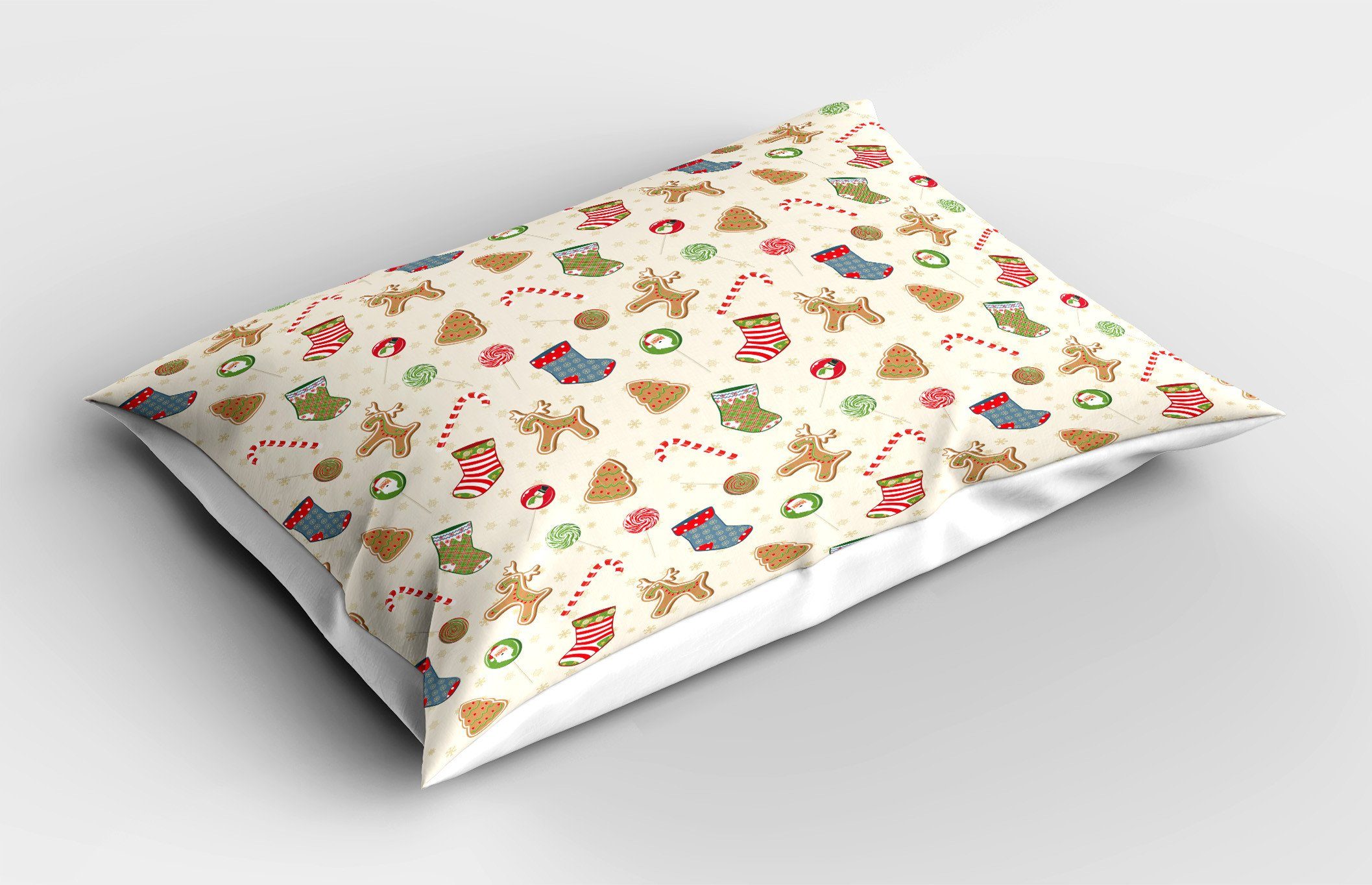 traditionelle (1 Abakuhaus Süßigkeiten Kissenbezüge Kissenbezug, Size Gedruckter Weihnachten Dekorativer King Standard Stück),