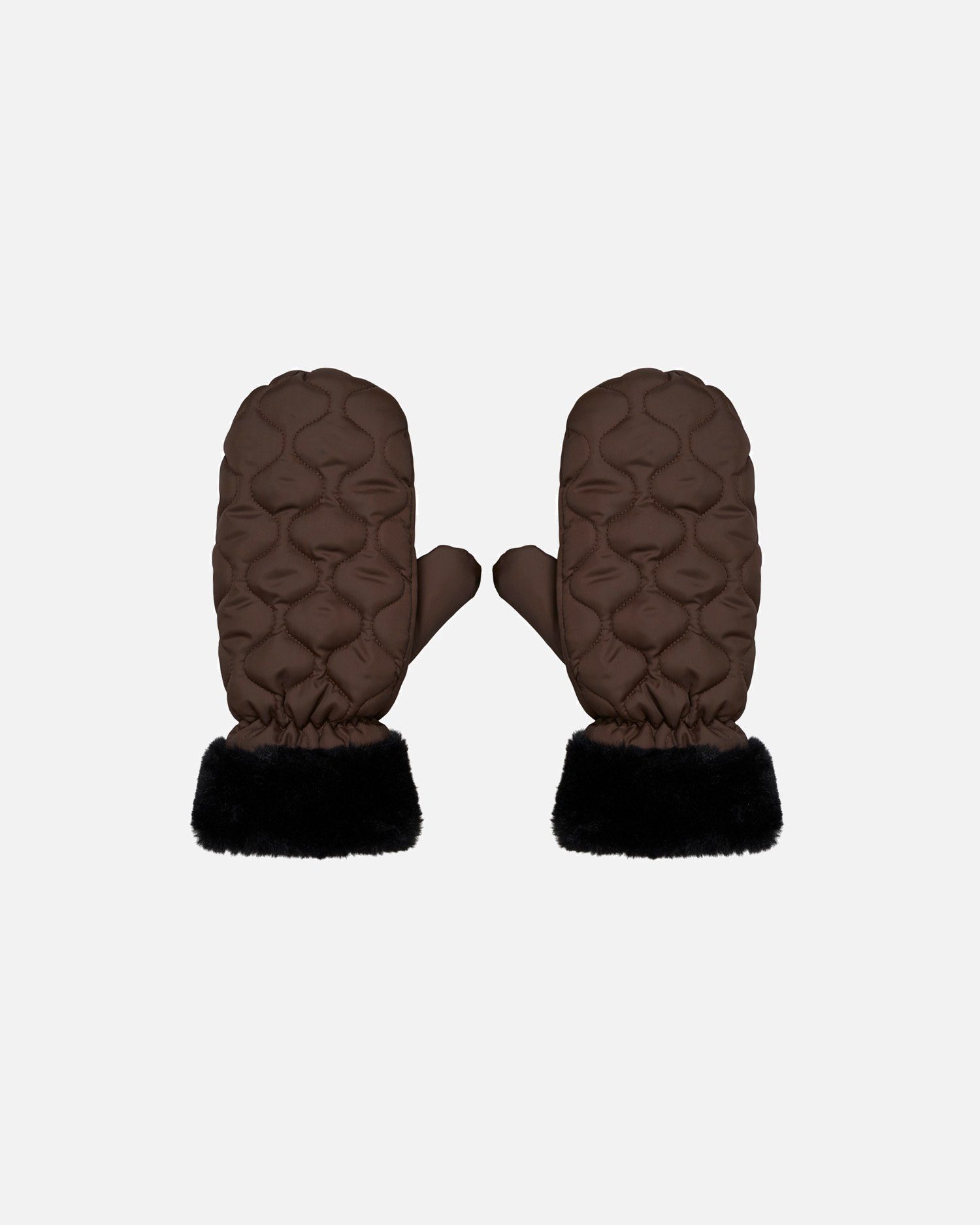 Becksöndergaard Fäustlinge Makara Puff gesteppte Winterhandschuhe Damen - Mittens aus Polyester Hot Fudge Brown