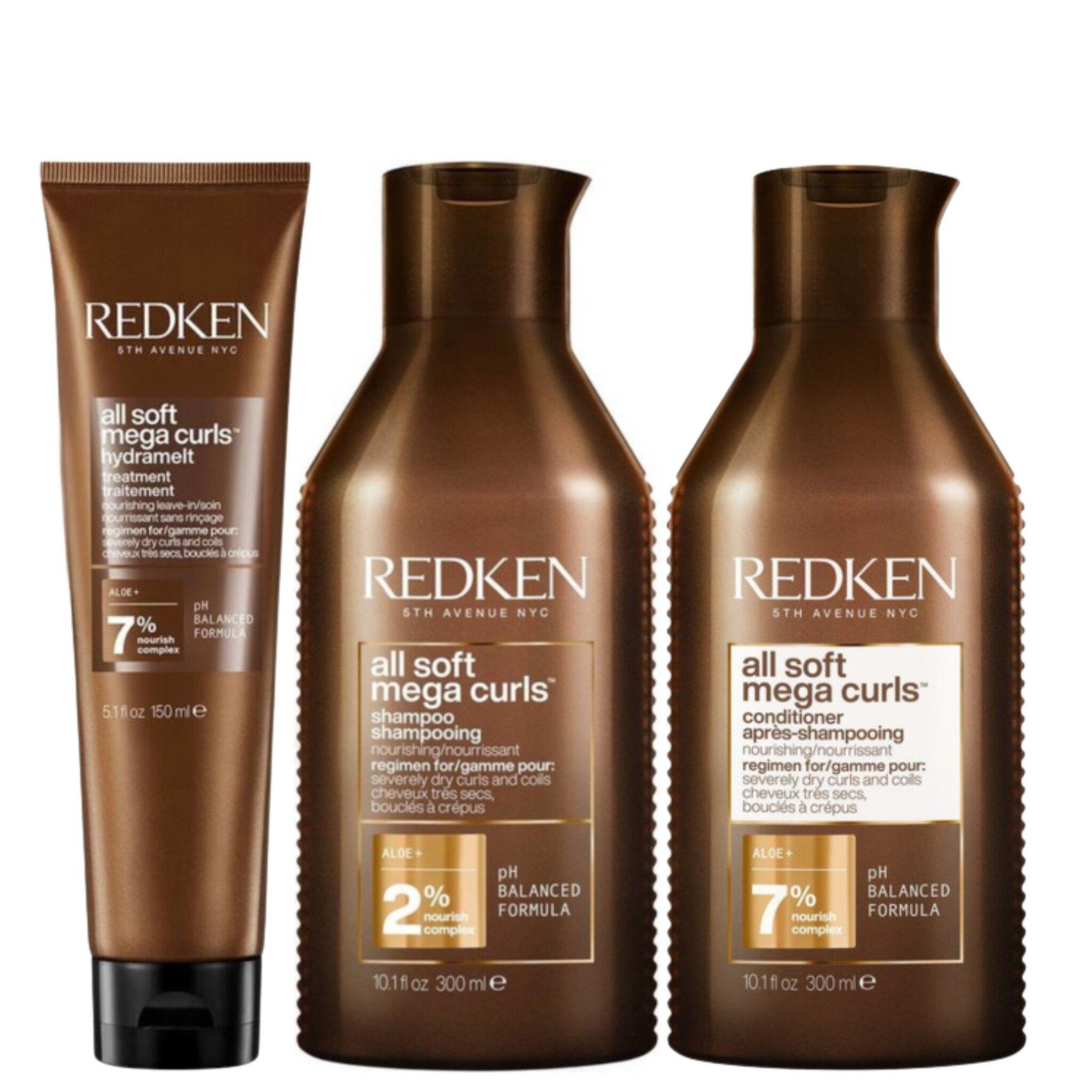 Haarpflege-Set REDKEN All SOFT Mega Curls Set Shampoo Conditioner Treatment 3-tlg.