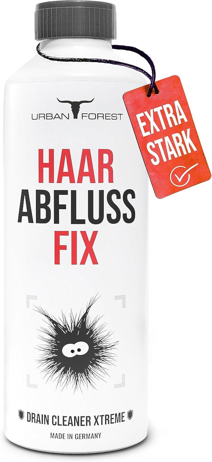 URBAN FOREST Abflussreiniger EXTRA STARK 1000ml mit Haarweg-Formel Badreiniger (1-St. DIE PROFESSIONELLE LÖSUNG FÜR VERSTOPFTE ROHRE & ABFLÜSSE)