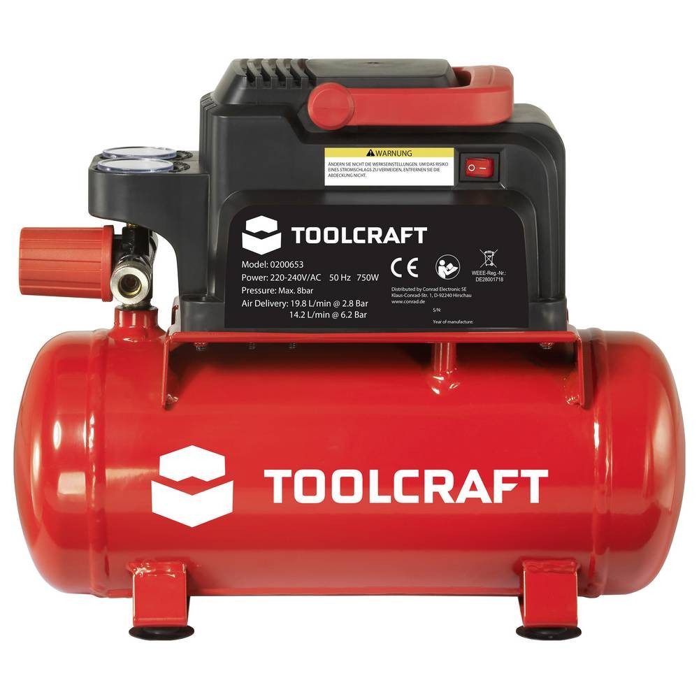 TOOLCRAFT Kompressor Druckluft-Kompressor 6 l 8 bar TO-10179672